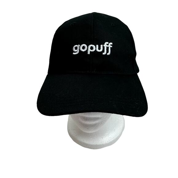 GO PUFF Black with White Embroidery Adjustable Cap Hat One Size Adult - Picture 1 of 7